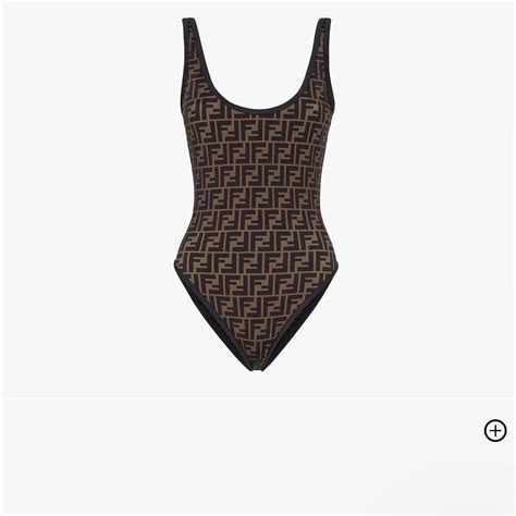 fendi monogram print swimsuit|fendi fendirama monogram one piece.